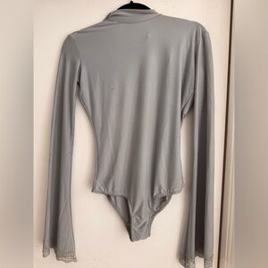 We Are HAH Gray Long Sleeve Bodysuit